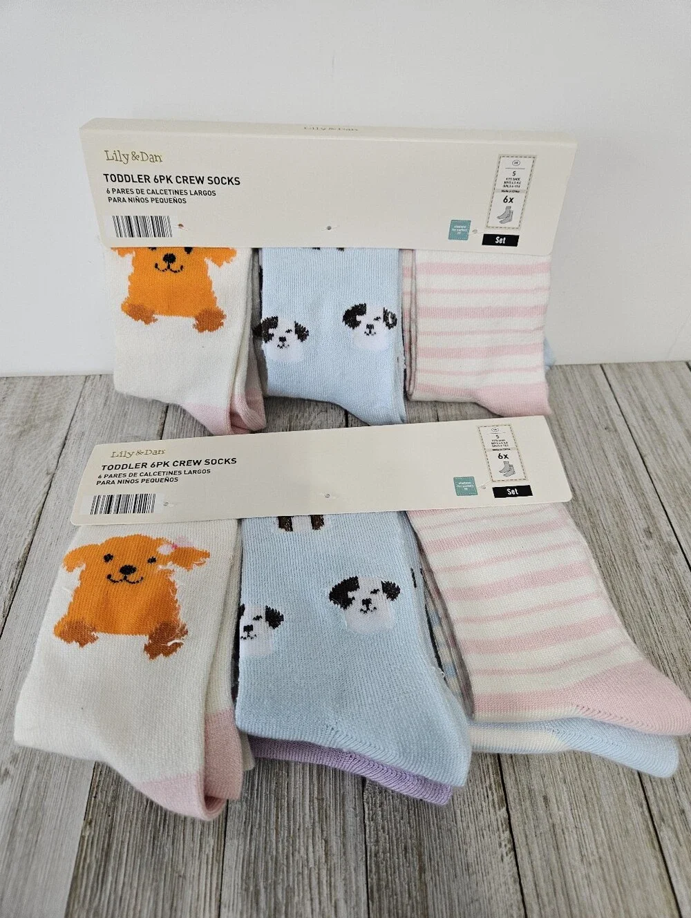 2 - 6 Packs Toddler Crew Socks Size S 6X Boys  4.5-8.5 Girls 6-10.5 Crew Socks b